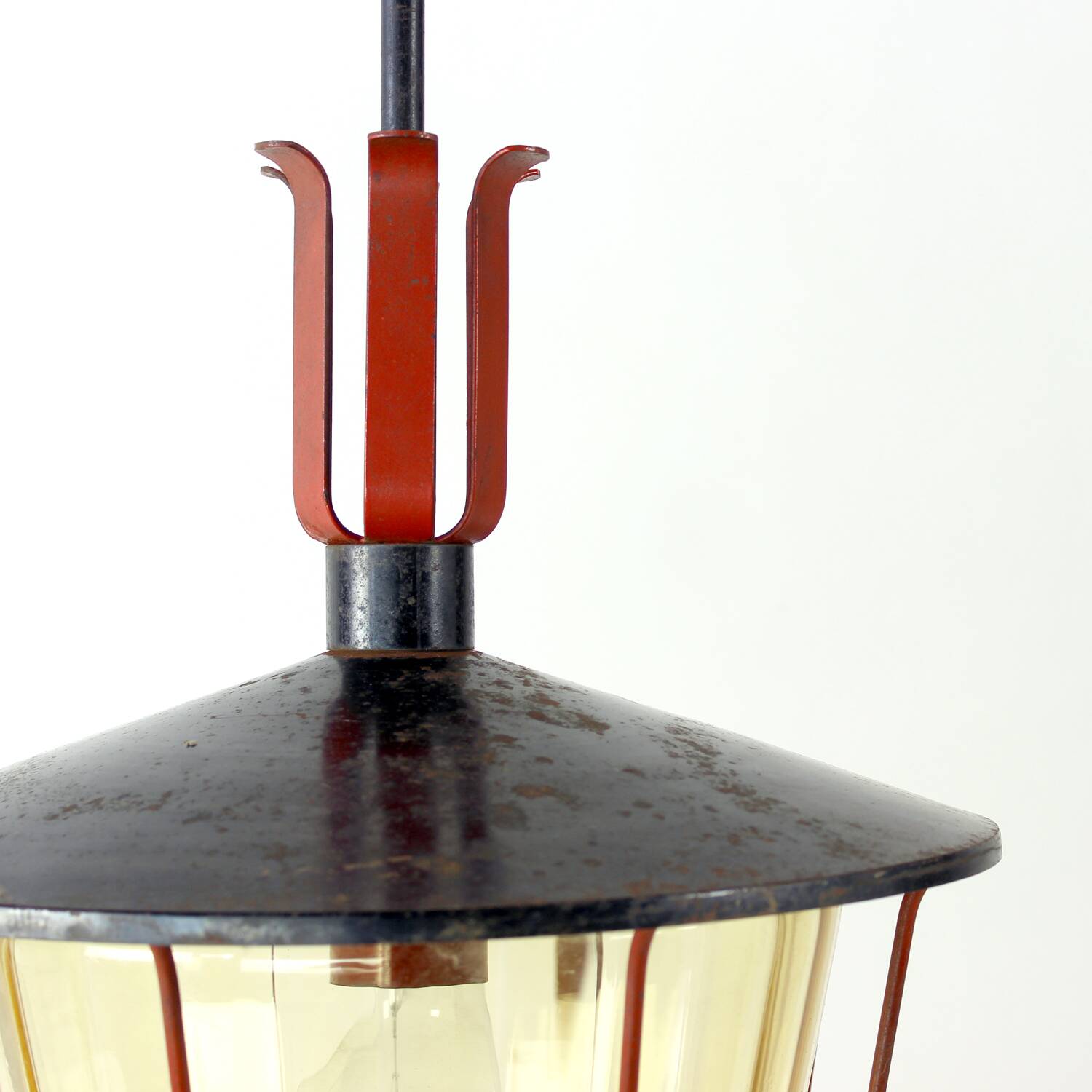 Vintage Ceiling Pendant Railway Light, Czechoslovakia 1940s