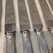 12 dessert knives with silver metal handles, goldsmith SFAM art deco