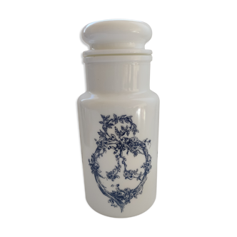 White opaline apothecary jar