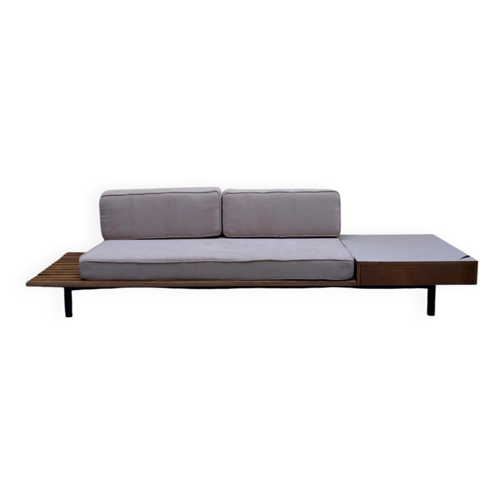 Banquette with storage by Charlotte Perriand