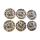6 flat plates earthenware of longwy fimes blue decoration flowers and butterflies