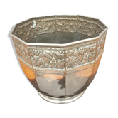 Cache pot laiton chromé Art Déco