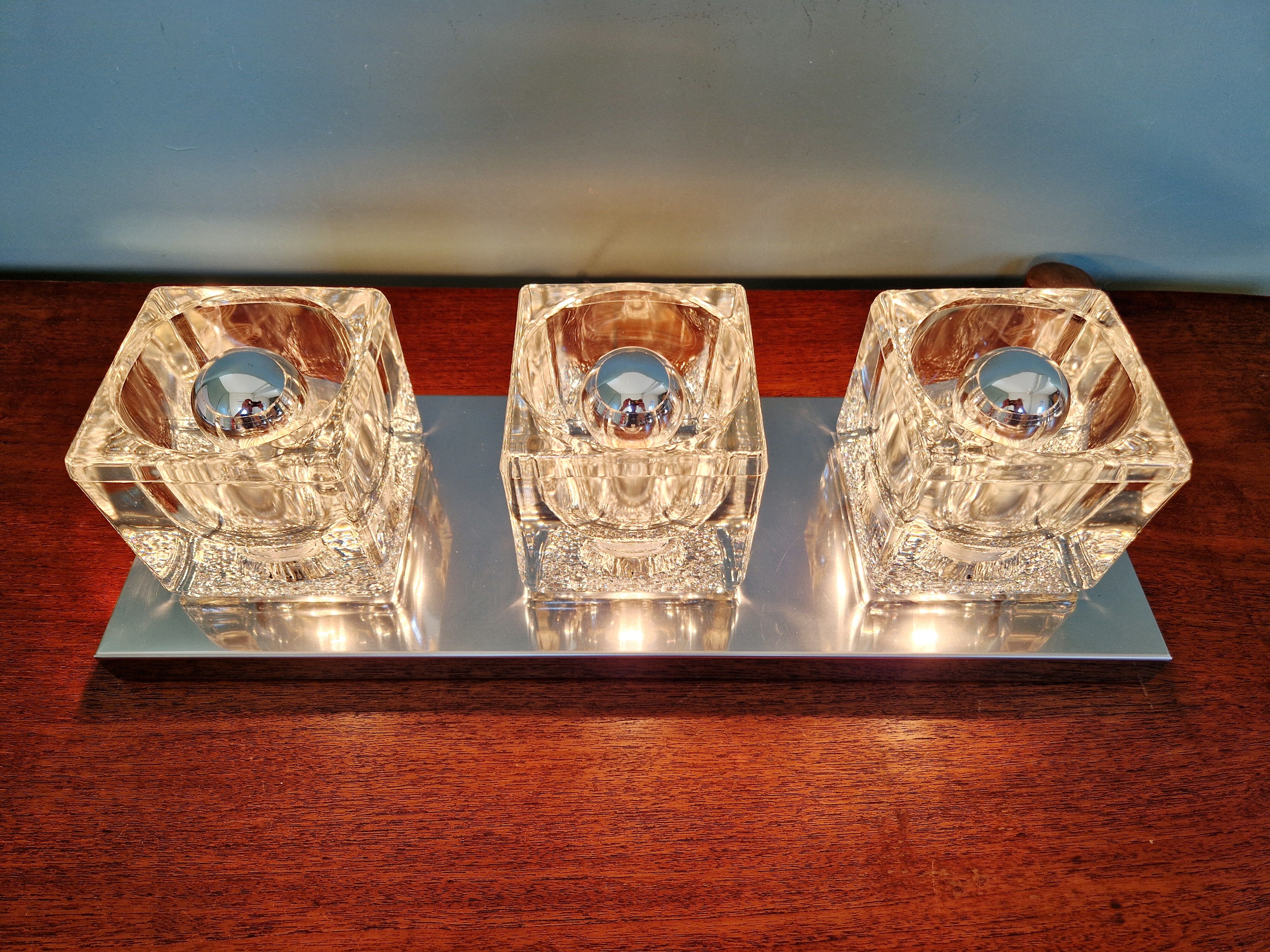 Triple wall lamp Ice Cube, Peill & Putzler, 1970