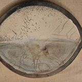 Oblong Raku Bowl Signed Anne Braut