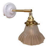 Vintage art deco frosted glass tulip wall light