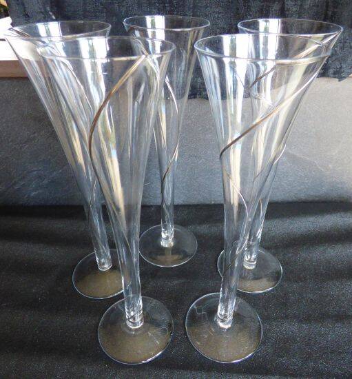 Lot de 5 flutes chic à liseré métal