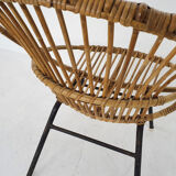 Rattan and metal armchair Rohe Noordwolde, Netherlands 1950s