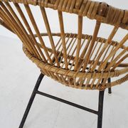 Rattan and metal armchair Rohe Noordwolde, Netherlands 1950s