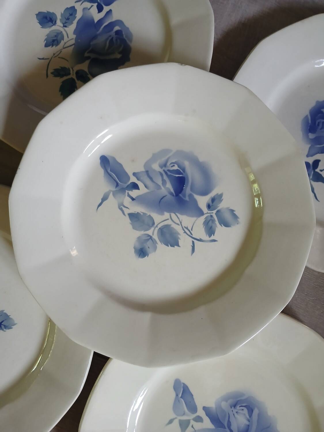 11 old Digoin and Sarreguemines plates