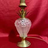 Pair of glass and brass lamp bases, "Maison Le Dauphin", "Daumes" model, 1980s