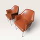 Pair of vintage Deauville brown armchairs - 1950s - 1960s