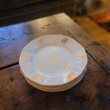 6 assiettes à dessert Sarreguemines Fleurs de France. Années 50