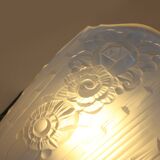 French Art Deco wall scone with frosted molded-pressed glass shade, 1920s