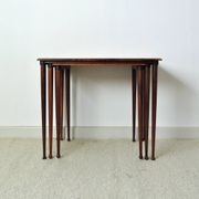Scandinavian Modern Rosewood Nesting Tables with Drumstick Legs