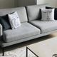 Canapé 2,5 places Assis modèle Ludvig en tissu gris