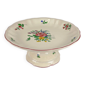 Compote dish KG Lunéville, model "Réverbère", rose pattern