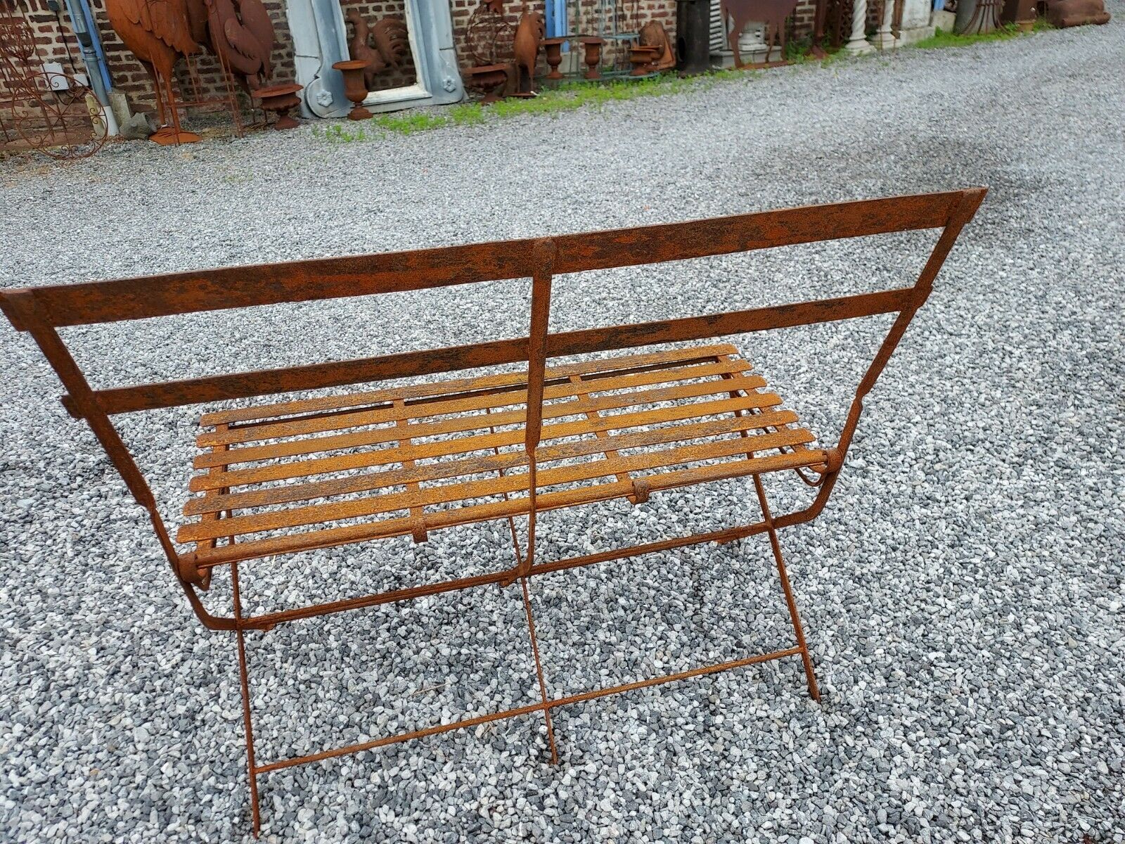 Iron garden bench
