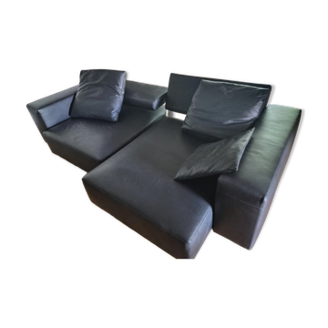 B&B Italia - Andy '13 - Paolo Piva - Sofa design in black natural leather