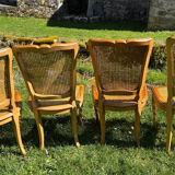 4 caned chairs in cherry wood – Louis XV style