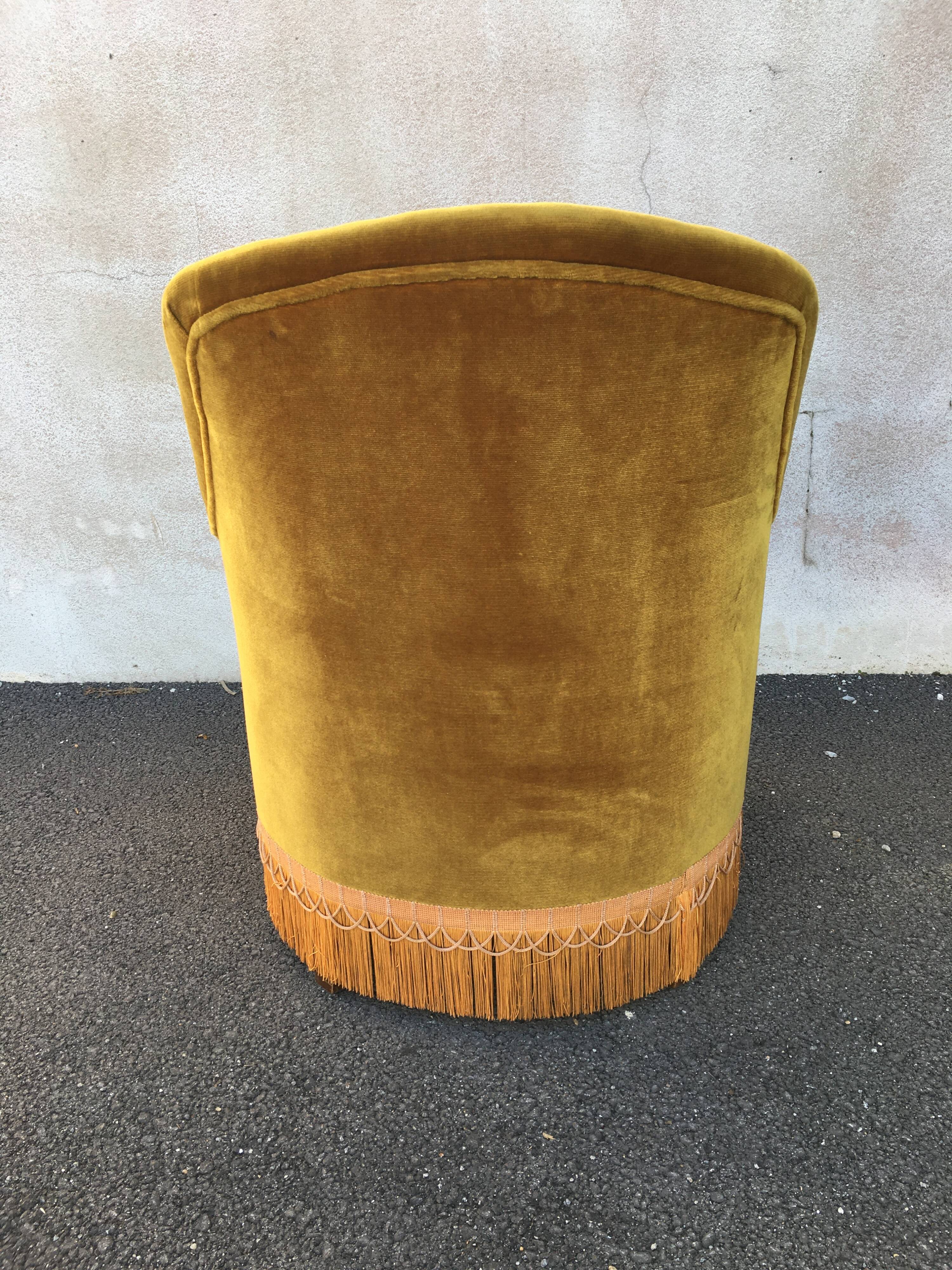 Vintage toad chair velvet gold