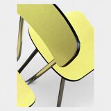 Chaises Formica jaune  pieds compas 1950