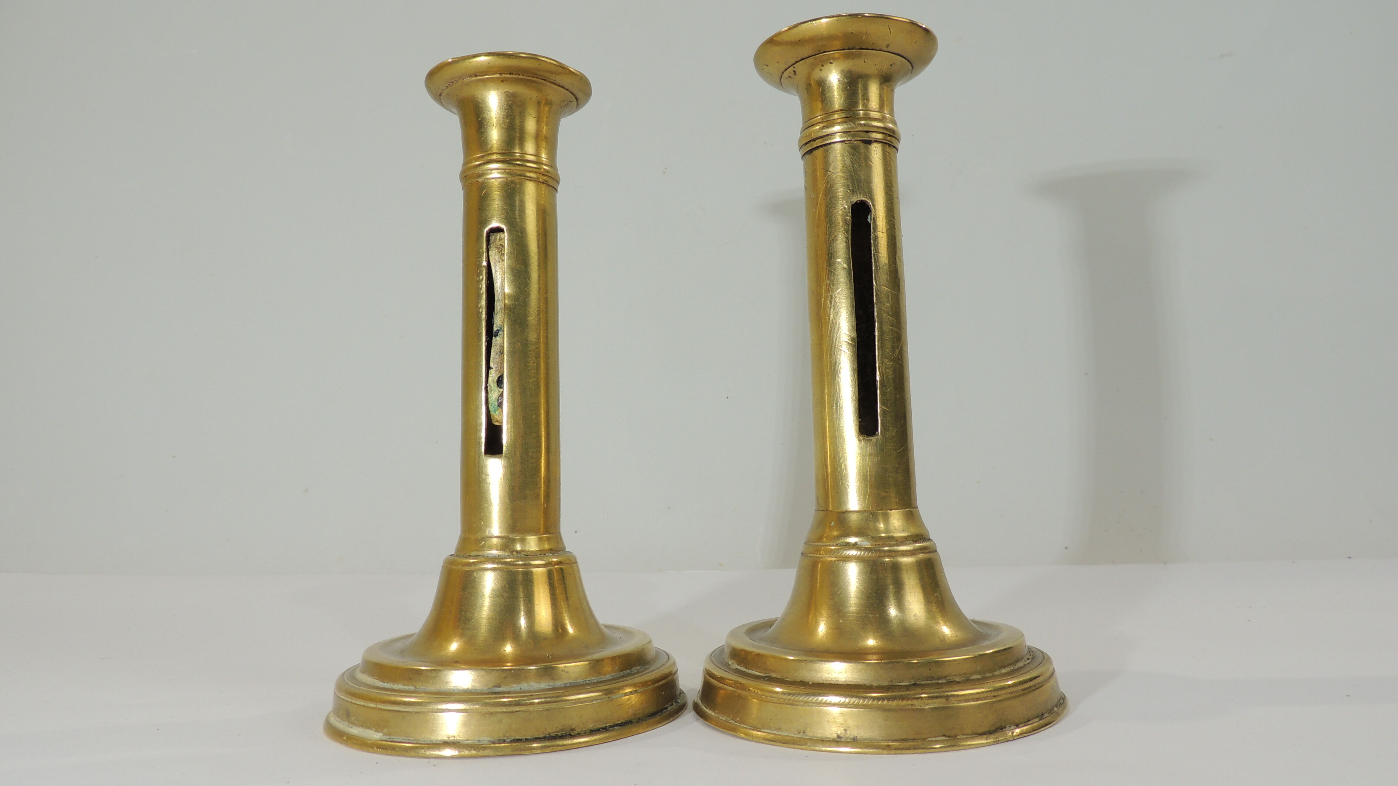 Pair of old candle holders brass vintage candle