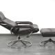 Unico 1970s Dark Brown Leather Lounge Chair and Ottoman Set of 2