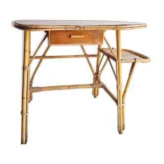 Bureau rotin vintage