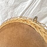 Round vintage wicker mirror - 45 cm