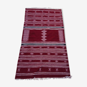 Burgundy handmade carpet, 240x135cm