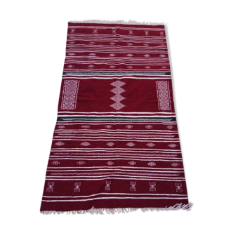 Burgundy handmade carpet, 240x135cm