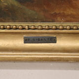 Panoramic view of Naples, oil painting on canvas, Italy 19th century