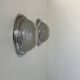 Pair of vintage wall lights, chrome and pressed sandblasted glass, France 1930