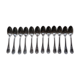 Lot 12 old silver metal spoons Christofle marly model floral decoration