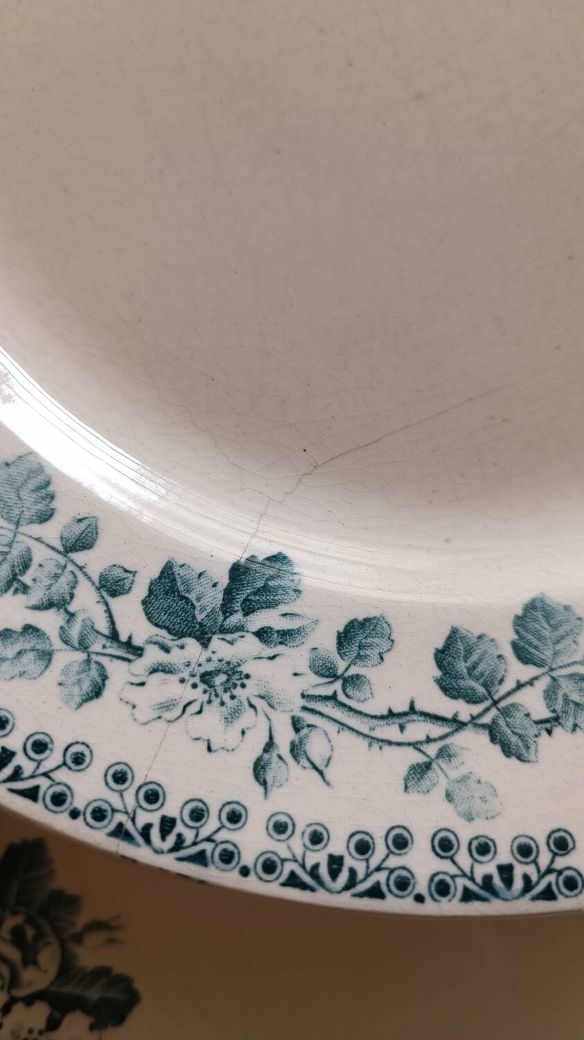 6 ironstone plates, Guadeloupe model