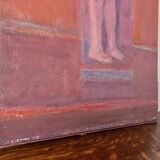 Nude figure. Oil painting on board. Mid 20th century, signed and dated 1974