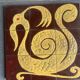Ceramic plaque with zoomorphic pattern made up of 9 tiles.