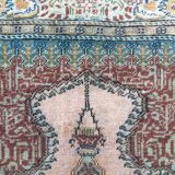 Antique Turkish Silk Rug 128x79cm Tribal Boho vintage old