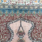 Antique Turkish Silk Rug 128x79cm Tribal Boho vintage old
