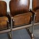 Vintage 4-seater cinema bench in metal and wood, Netherlands, 1930s
