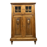 Cabinet bibliothéque style Louis XVI en noyer massif vers 1880