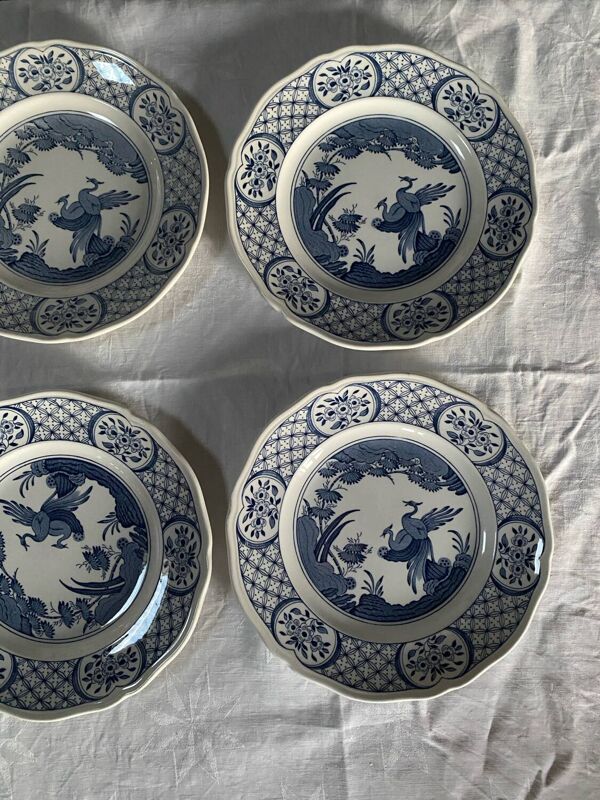6 assiettes plates Old Chelsea Furnivals anciennes