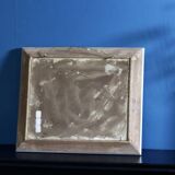 Oil painting on mid-century style panel "Port with Buildings" by B Franco, vintage and framed.