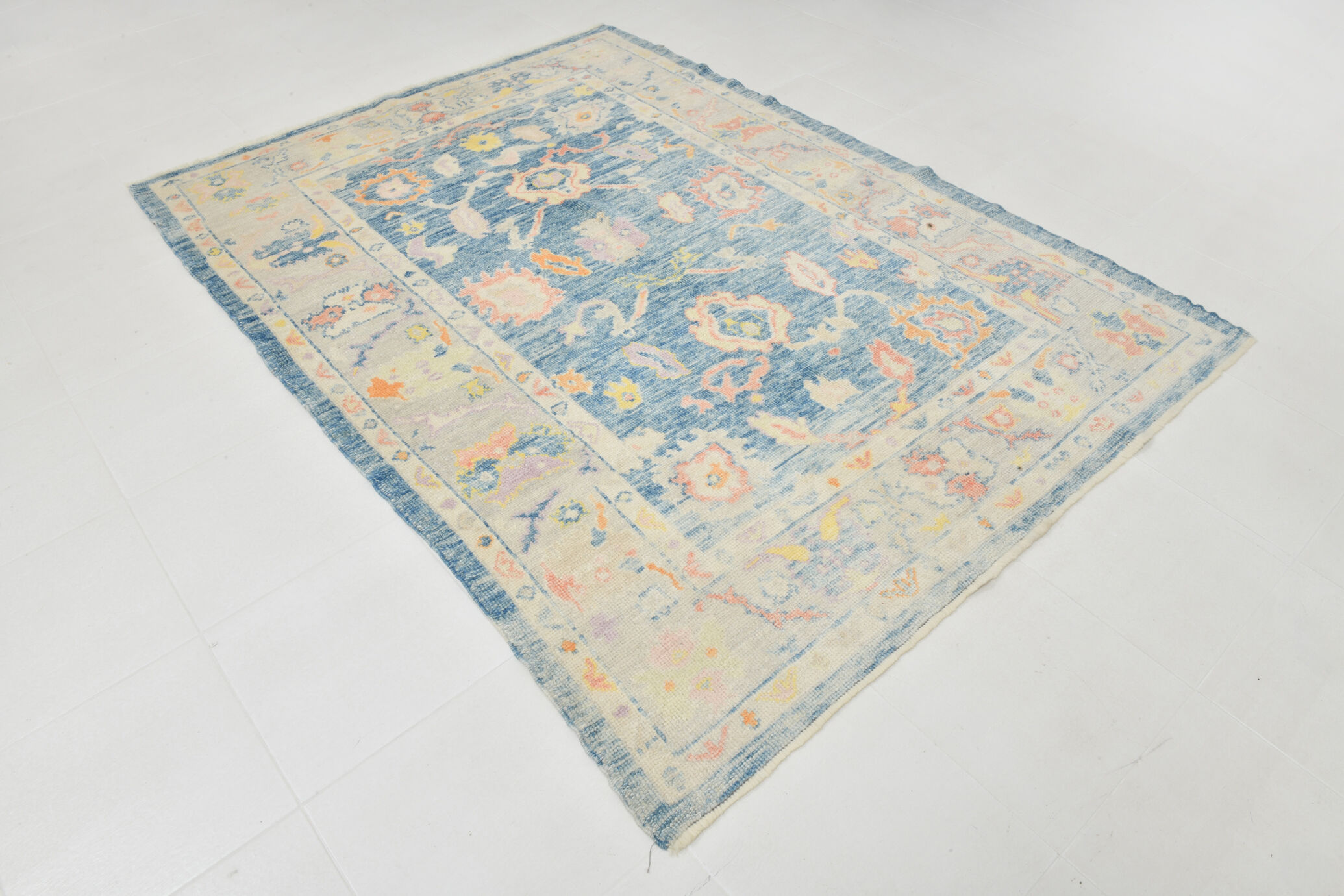 6x8 Light Blue Modern Oushak Rug, 179x246Cm
