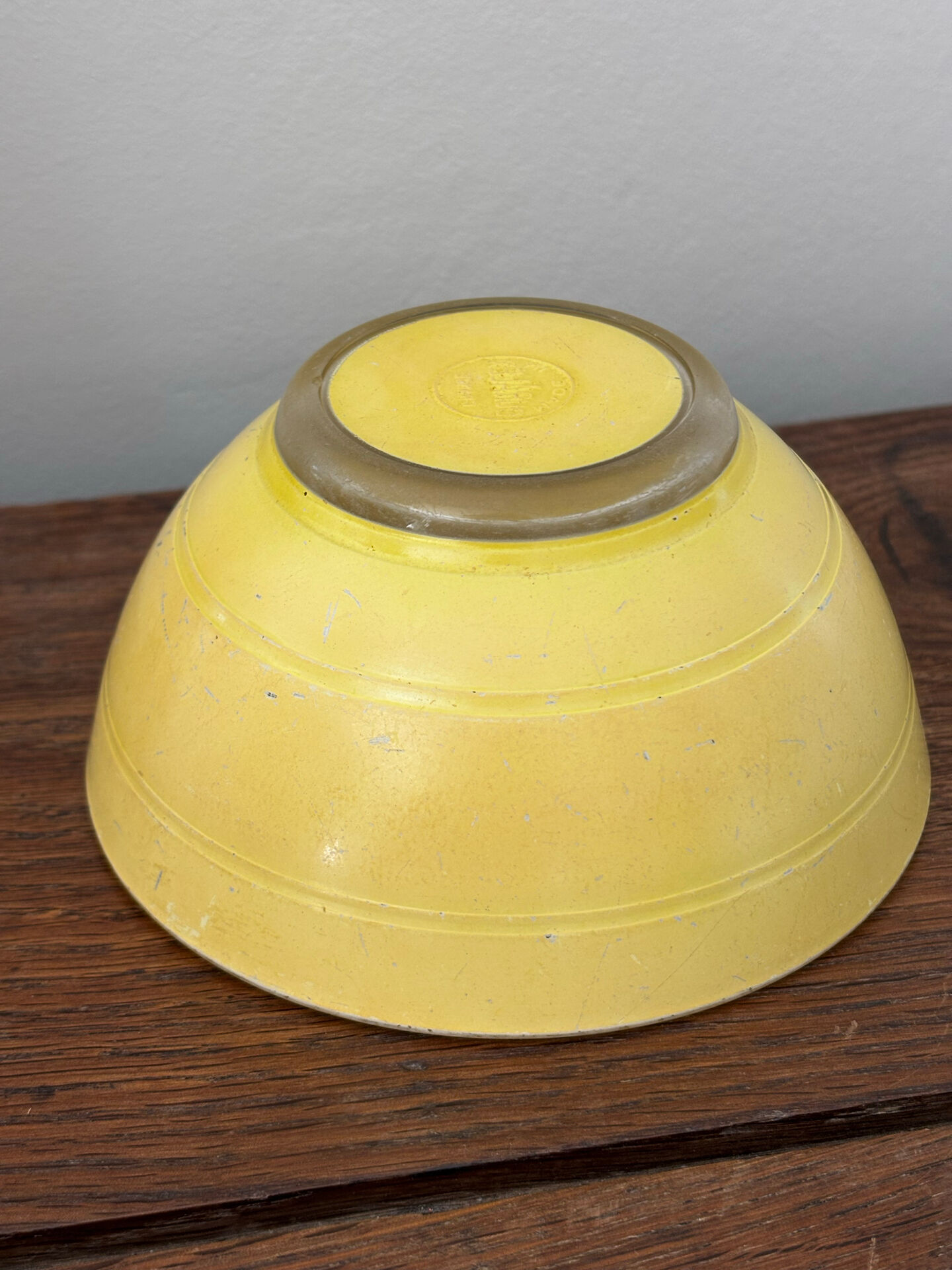 Vintage yellow glass bowl Duralex