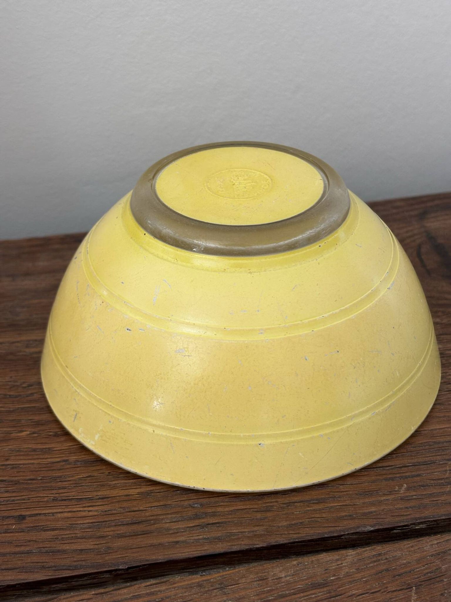 Vintage bol en verre jaune duralex