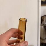 Vintage Pair of Vase Soliflore Blown Moulded Glass Mid Century Holmegaard