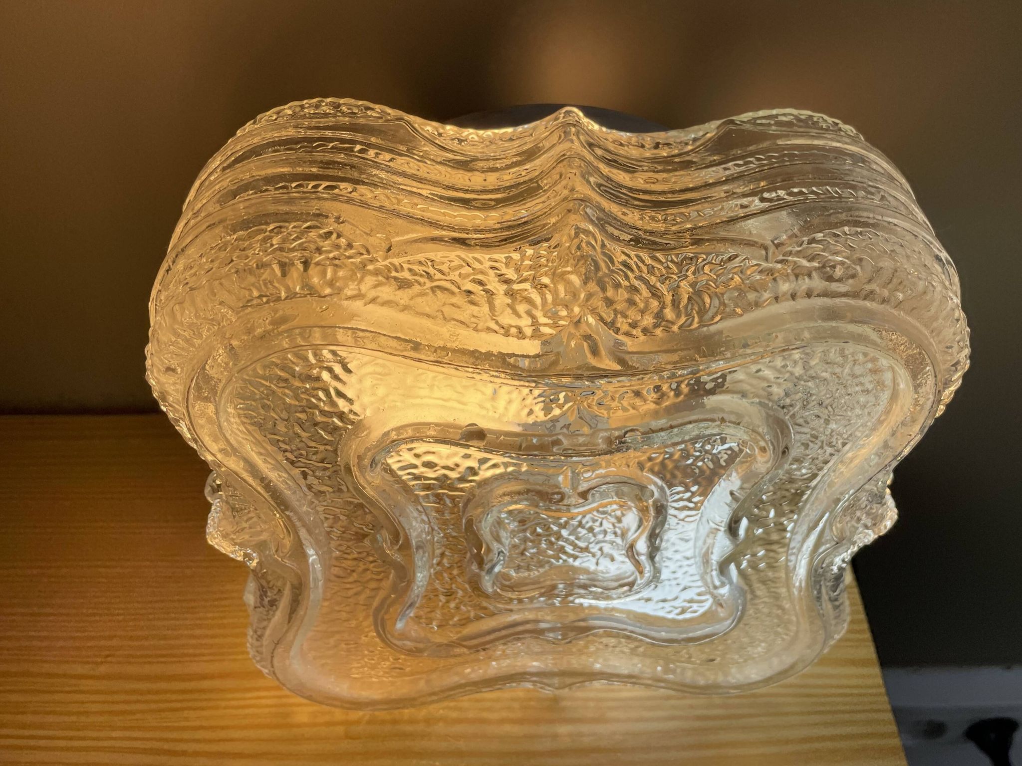 Square glass flush mounted ceiling or wall lamp
