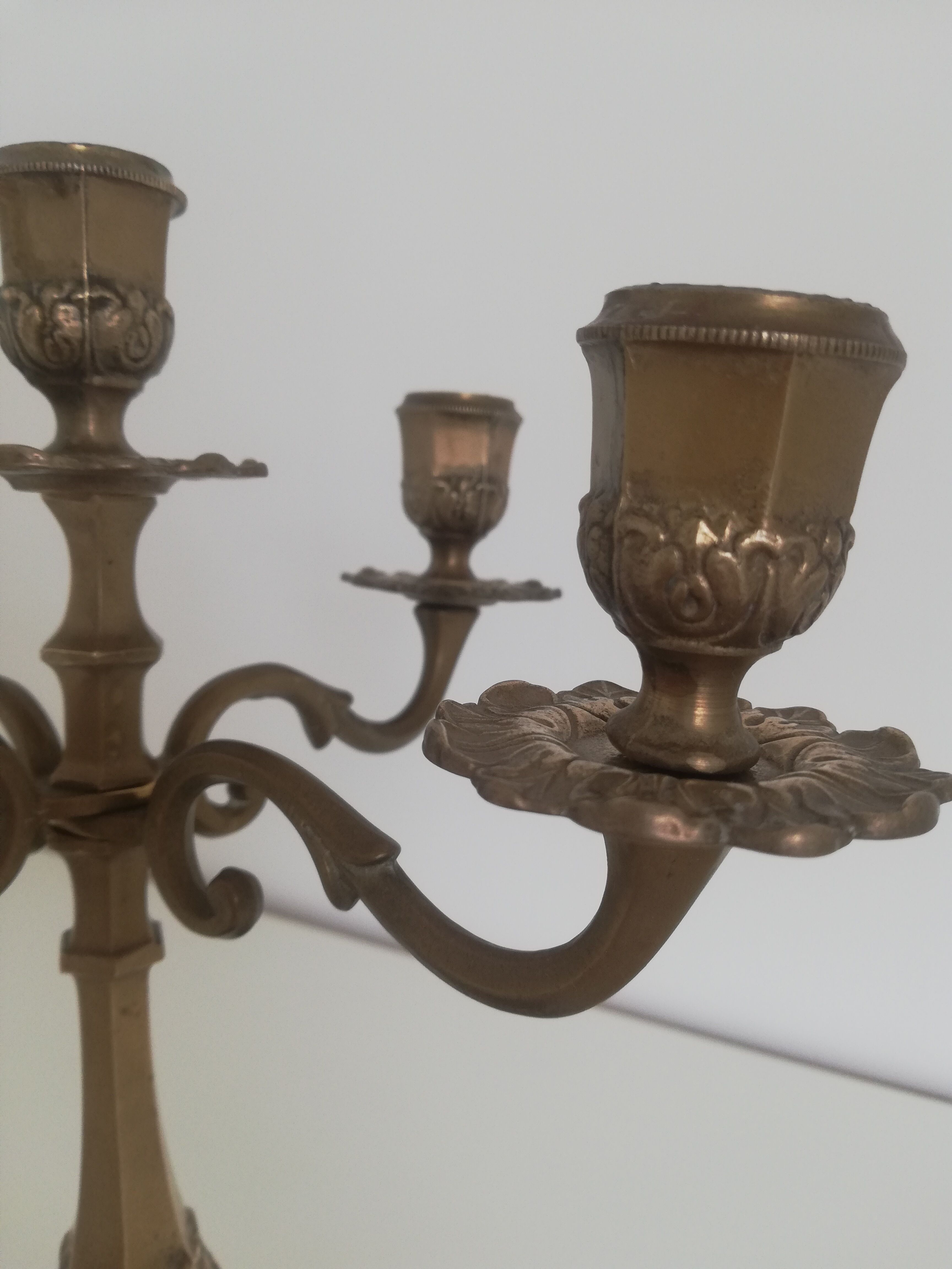 Vintage brass chandelier 5-burner