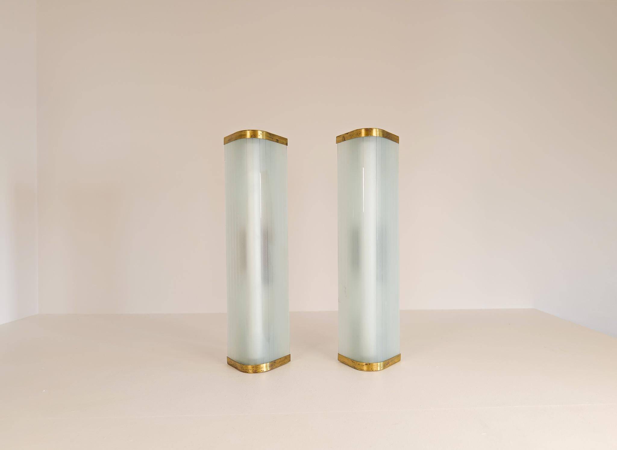 Extra-large modern mid-century wall lamp pair attributed to Asea.